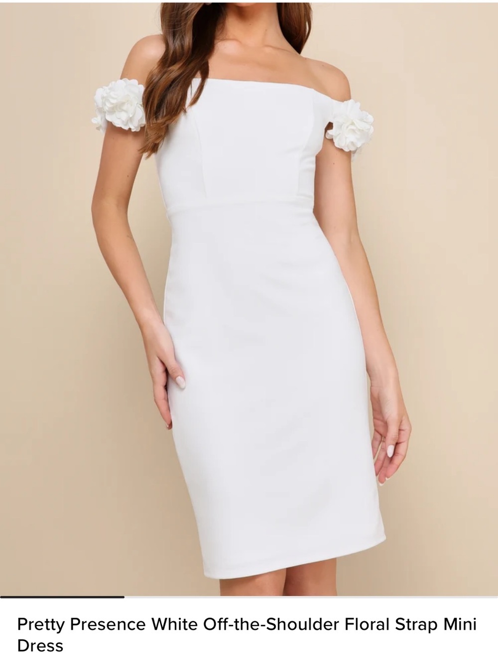 Lulu's White Off-the-Shoulder Floral Strap Mini Dress